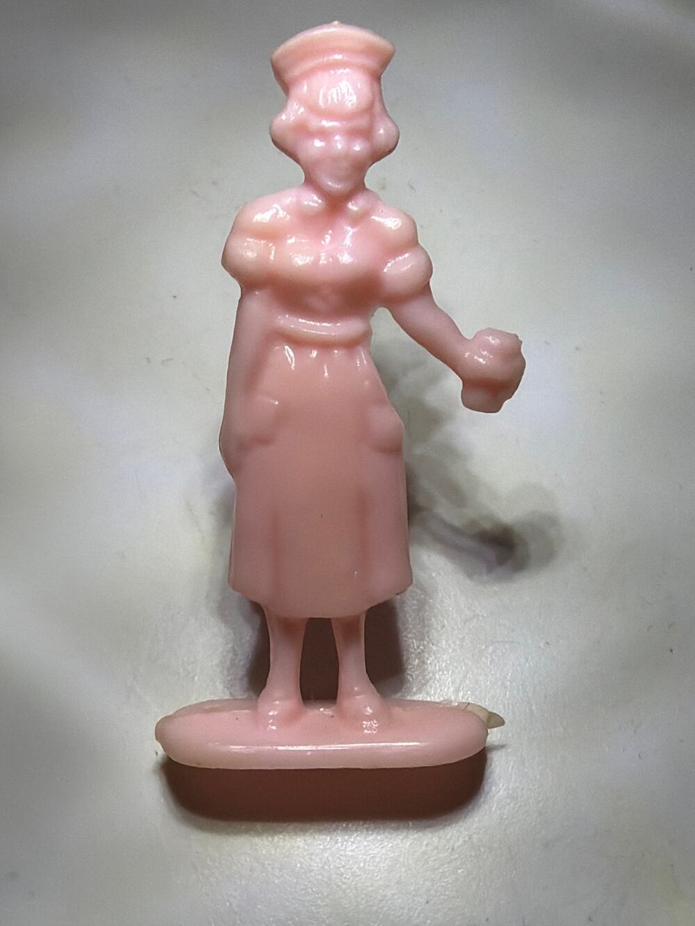 Vintage Pink Plastic Nurse Figurine Cake Topper Miniature Medical Nursing Figure